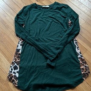 Emerald green cheetah boutique top